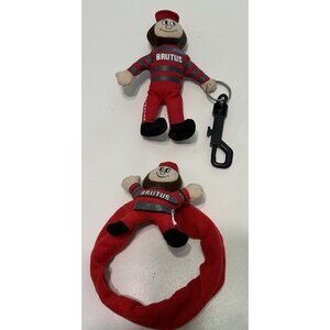 VTG Ohio State University OSU Brutus Buckeye Stuffed Plush Mascot Clip Keychain